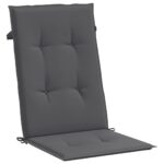 Garden Highback Chair Cushions 4pcs Anthracite 120x50x3cm Fabric