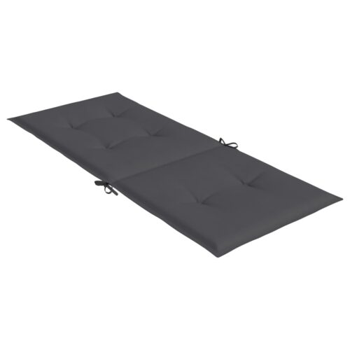 Garden Highback Chair Cushions 4pcs Anthracite 120x50x3cm Fabric - Image 4
