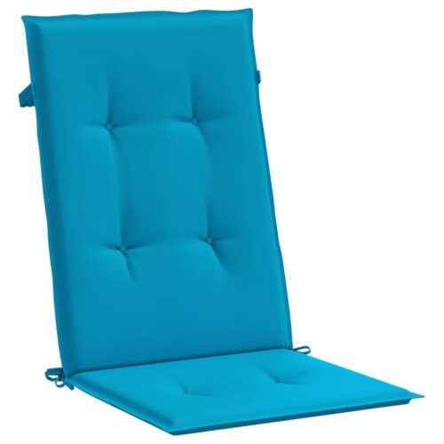 Garden Highback Chair Cushions 4pcs Blue 120x50x3cm Fabric - Image 4