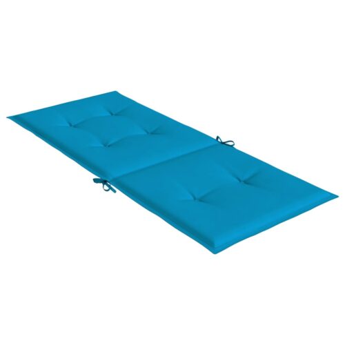 Garden Highback Chair Cushions 4pcs Blue 120x50x3cm Fabric - Image 5