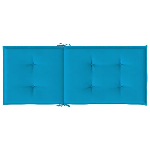 Garden Highback Chair Cushions 4pcs Blue 120x50x3cm Fabric - Image 6