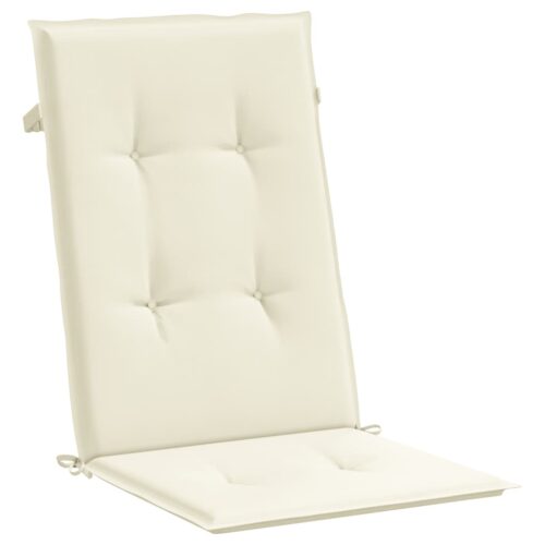 Garden Highback Chair Cushions 4pcs Cream 120x50x3cm Fabric - Image 4