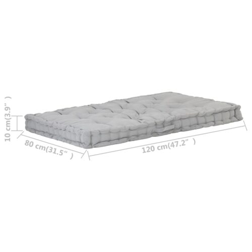 Pallet Floor Cushion Cotton 120x80x10cm Grey - Image 7