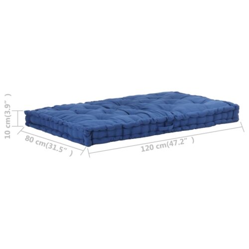 Pallet Floor Cushion Cotton 120x80x10cm Light Blue - Image 7