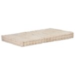 Pallet Floor Cushion Cotton 120x80x10cm Beige