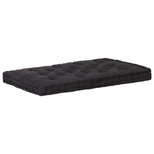 Pallet Floor Cushion Cotton 120x80x10cm Black