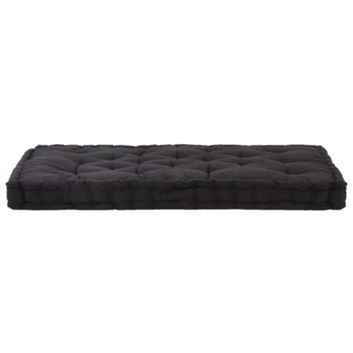 Pallet Floor Cushion Cotton 120x80x10cm Black - Image 2