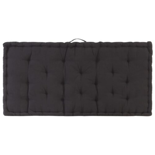 Pallet Floor Cushion Cotton 120x80x10cm Black - Image 4