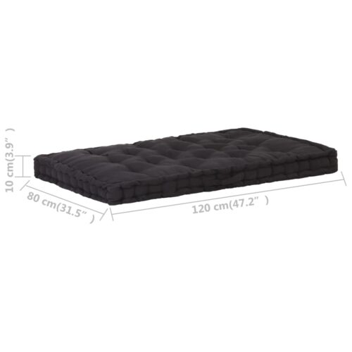 Pallet Floor Cushion Cotton 120x80x10cm Black - Image 7