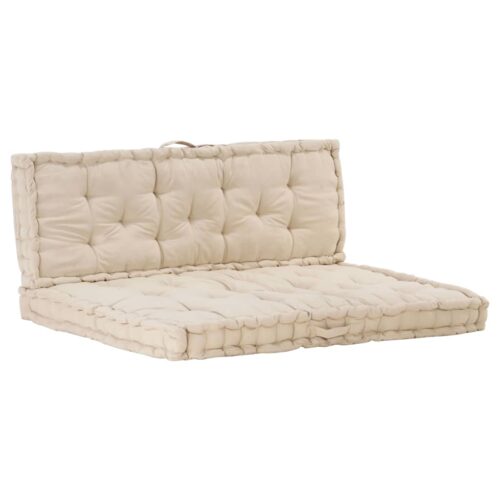 Pallet Floor Cushions 2pcs Cotton Beige