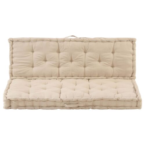 Pallet Floor Cushions 2pcs Cotton Beige - Image 2