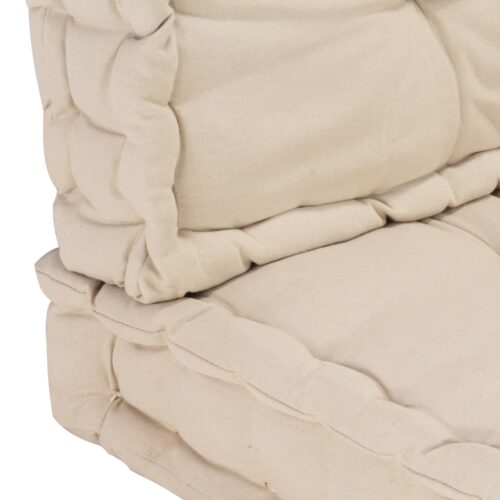 Pallet Floor Cushions 2pcs Cotton Beige - Image 9