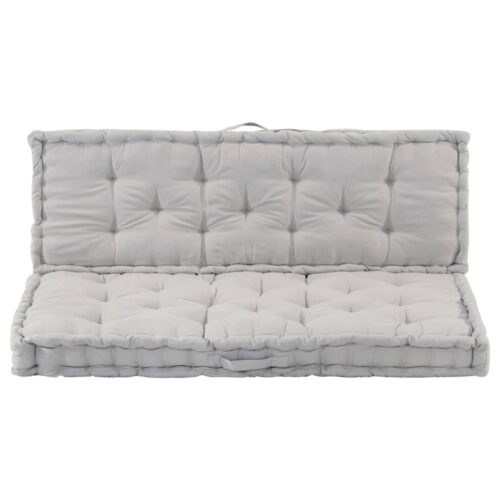 Pallet Floor Cushions 2pcs Cotton Grey - Image 2