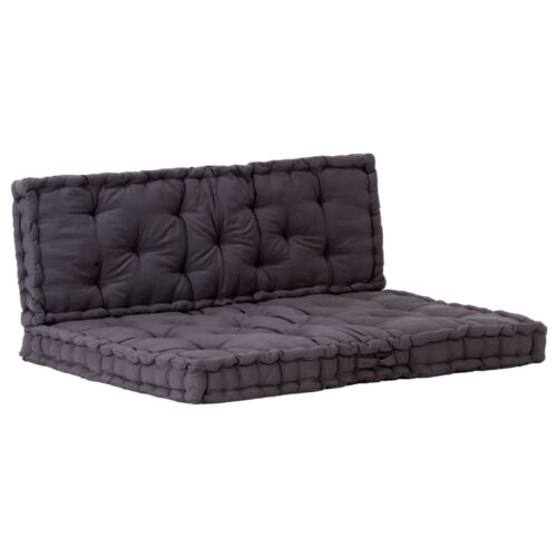 Pallet Floor Cushions 2pcs Cotton Black