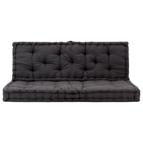 Pallet Floor Cushions 2pcs Cotton Black - Image 2