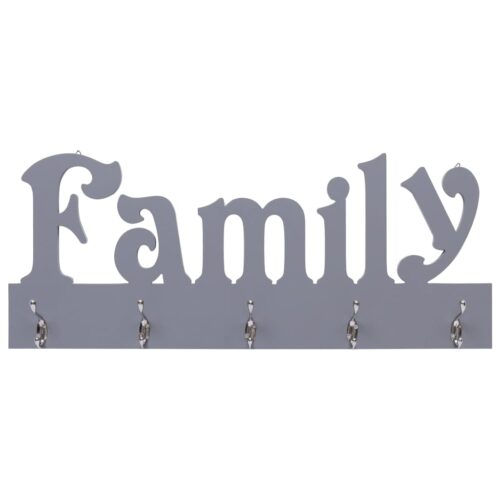 Wall-Mounted Coat Rack FAMILY Grey 74x29.5cm - Image 2