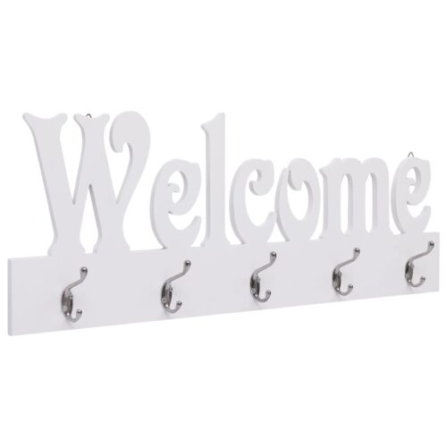 Wall-Mounted Coat Rack WELCOME White 74x29.5cm