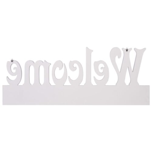 Wall-Mounted Coat Rack WELCOME White 74x29.5cm - Image 3