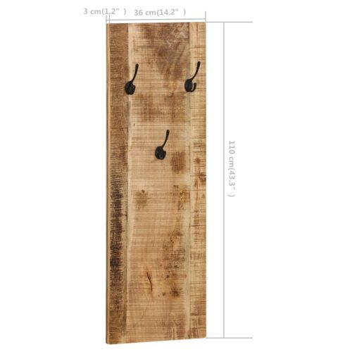 Wall-mounted Coat Racks 2pcs Solid Mango Wood 36x110x3cm - Image 8
