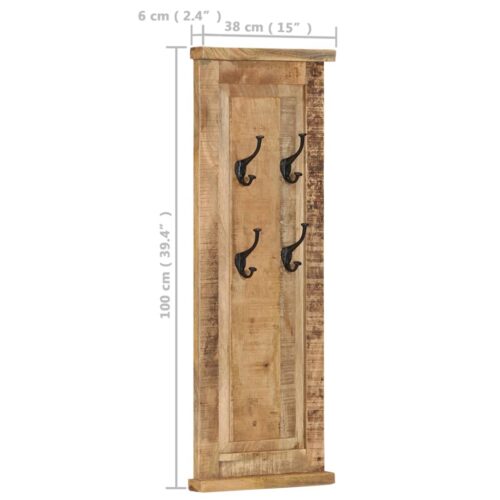 Coat Racks 2pcs Solid Wood Mango 38x100cm - Image 9