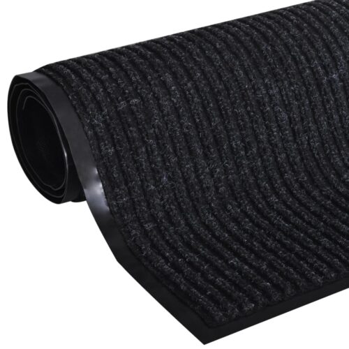 PVC Door Mat Non-Slip Home Office Welcome Front Floor Carpet Rug Black 90x120cm - Image 2