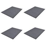 4x PVC Door Mats Non-Slip Home Office Front Floor Mud Dirt Mats Set Grey 90x60cm