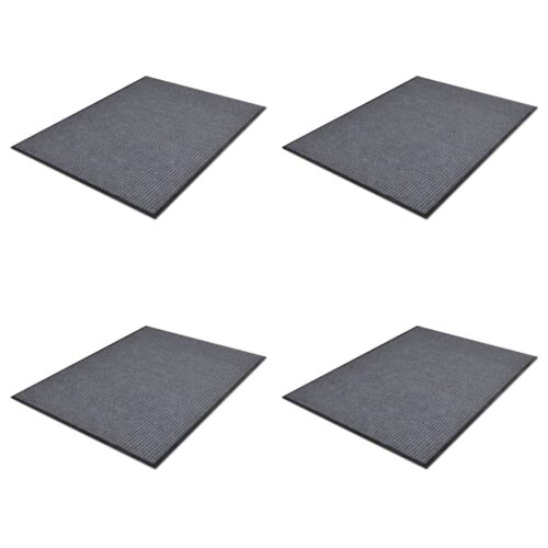 4x PVC Door Mats Non-Slip Home Office Front Floor Mud Dirt Mats Set Grey 90x60cm