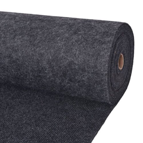 Exhibition Carpet Rib Commercial Wedding Party Floor Rug Anthracite Grey 1.2x10m