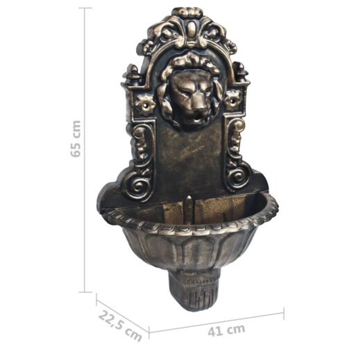 Wall Fountain Lion Head Design Bronze - Image 9