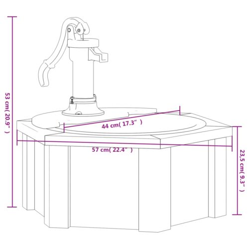 Water Fountain with Pump 57x57x53cm Solid Wood Fir - Image 10