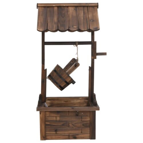 Wishing Well Fountain with Pump 57x50x112cm Solid Wood Fir - Image 3