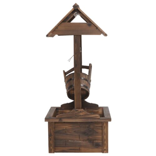 Wishing Well Fountain with Pump 57x50x112cm Solid Wood Fir - Image 4