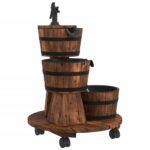 Wheeled Water Fountain with Pump 55x55x80cm Solid Wood Fir