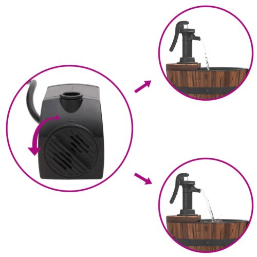 Water Fountain with Pump 60x60x94cm Solid Wood Fir - Image 7