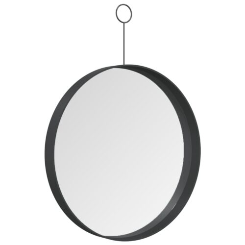 Hangingmirror with Hook Black 30cm
