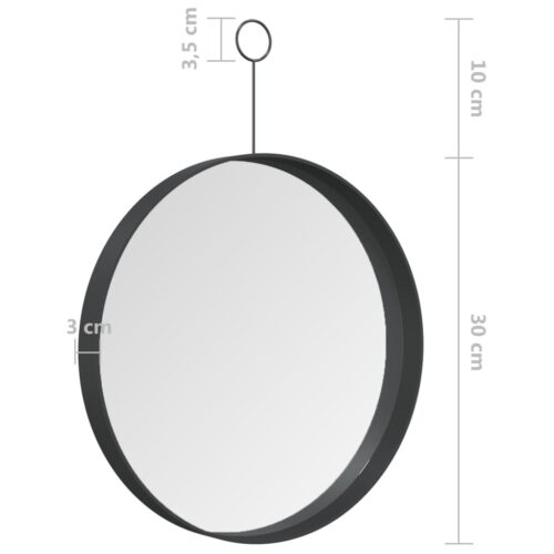 Hangingmirror with Hook Black 30cm - Image 7
