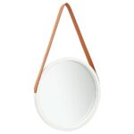 Wall Mirror with Strap 40cm White