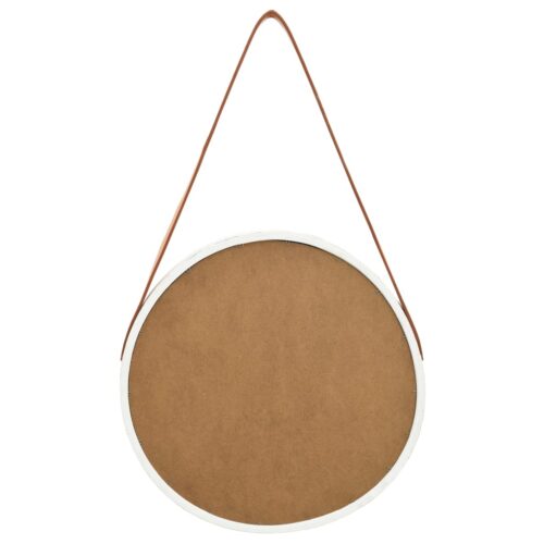 Wall Mirror with Strap 40cm White - Image 5