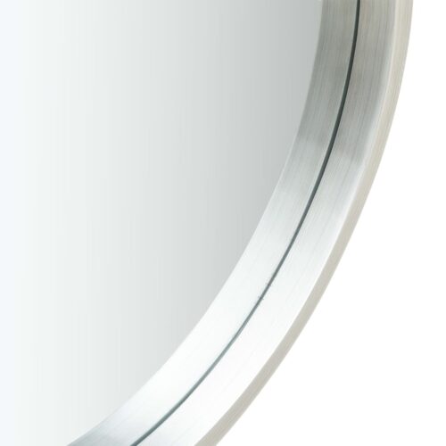 Wall Mirror with Strap 50cm Silver - Image 3