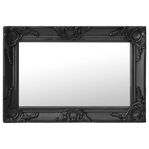 Wall Mirror Baroque Style 60x40cm Black Living Dining Room Hallway Accent Decor
