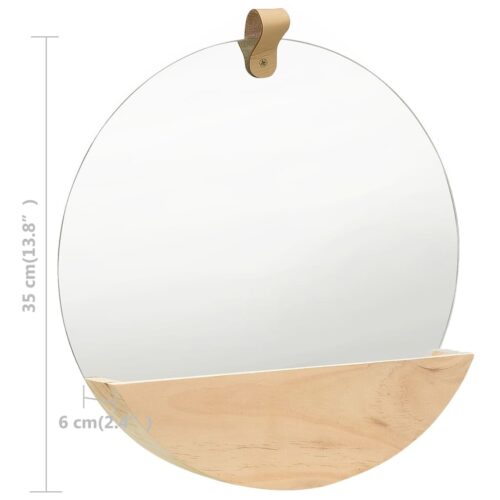 Wall Mirror Solid Pinewood 35cm - Image 7