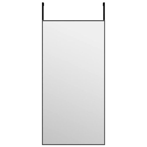 Door Mirror Black 40x80cm Glass Aluminium - Image 2