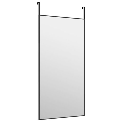 Door Mirror Black 40x80cm Glass Aluminium - Image 3