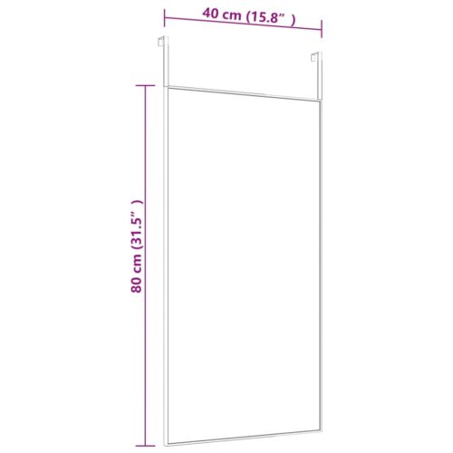 Door Mirror Black 40x80cm Glass Aluminium - Image 4