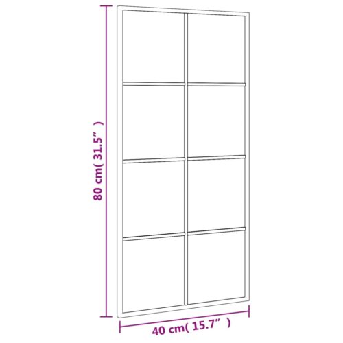Wall Mirror Black 40x80cm Rectangle Iron - Image 8