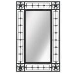 Garden Wall Mirror Rectangular 50x80cm Black