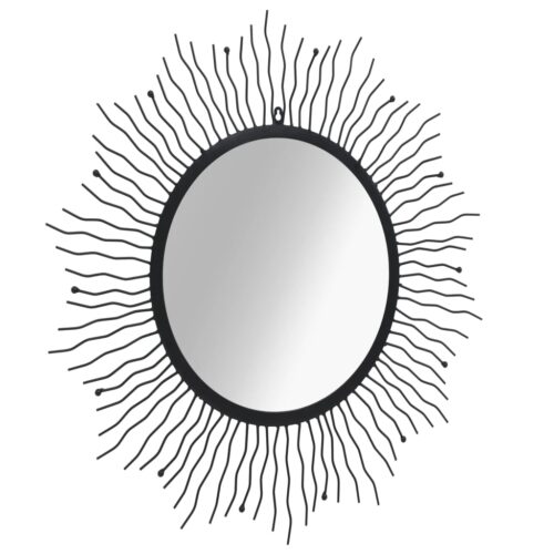 Garden Wall Mirror Sunburst 80cm Black - Image 2