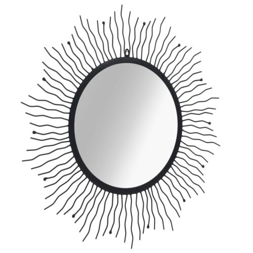 Wall Mirror Sunburst 80cm Black - Image 2