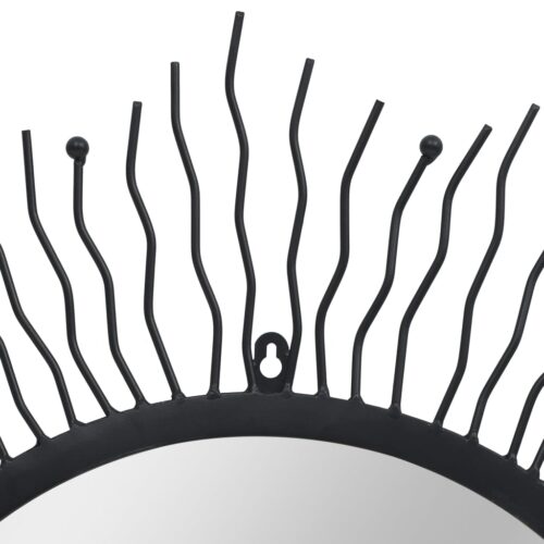 Wall Mirror Sunburst 80cm Black - Image 3