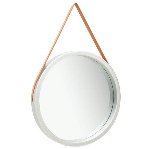 Wall Mirror with Strap 60cm Silver - Image 2